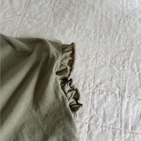 Olive Ruffle Sleeve Tee - Picture 2 of 3
